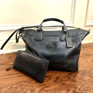 Coach hobo bag, matching wallet